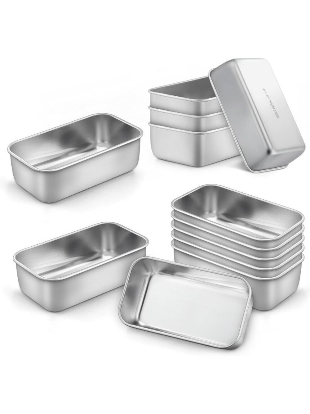 12 Pack Mini Loaf Pans - Stainless Steel Small Baking Bread Pans for Home Use